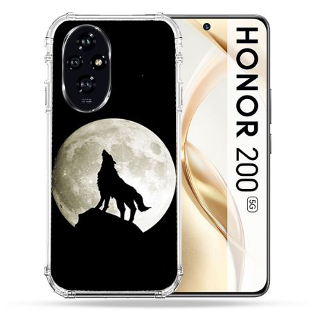 Coque Renforcée Pour Honor 200 5G Animal Loup Noir