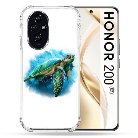 Coque Renforcée Pour Honor 200 5G Animal Tortue Blanche multicolore