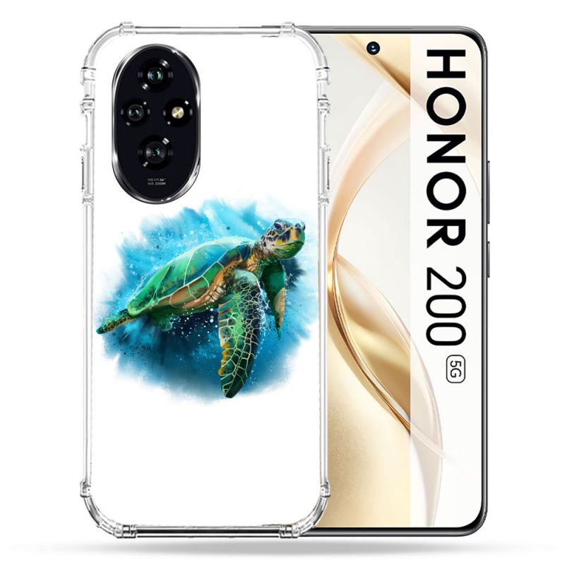 Coque Renforcée Pour Honor 200 5G Animal Tortue Blanche multicolore