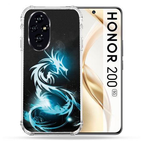 Coque Renforcée Pour Honor 200 5G Fantastique Dragon Bleu