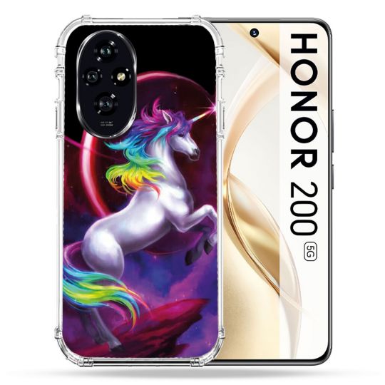 Coque Renforcée Pour Honor 200 5G Fantastique Licorne Arc en ciel