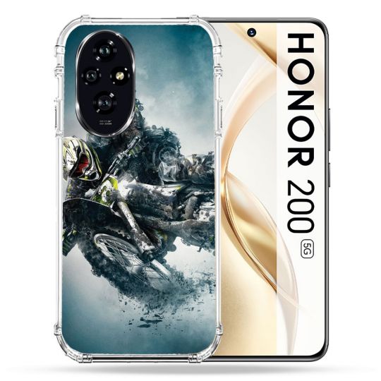 Coque Renforcée Pour Honor 200 5G Moto Cross Ombre