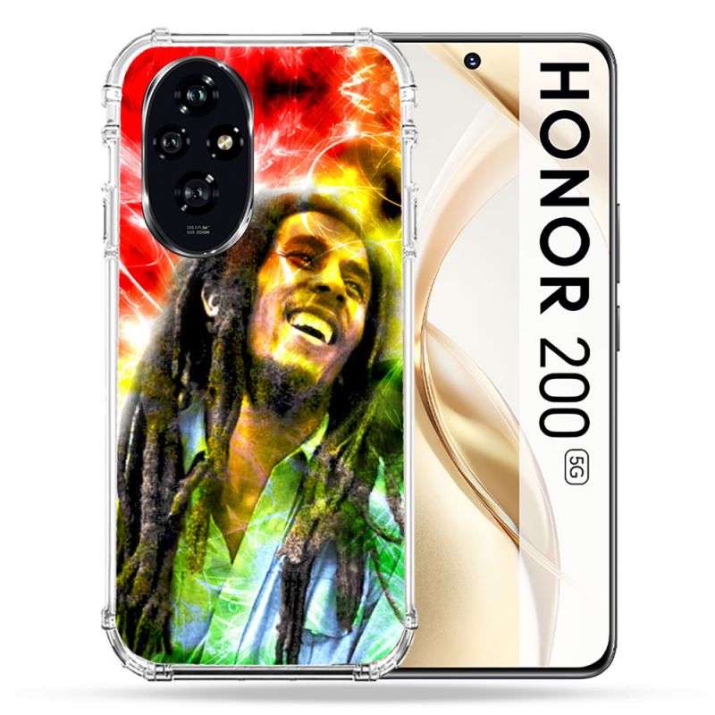 Coque Renforcée Pour Honor 200 5G Musique Bob Marley Color