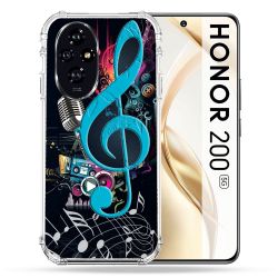 Coque Renforcée Pour Honor 200 5G Musique Cle Sol Bleu