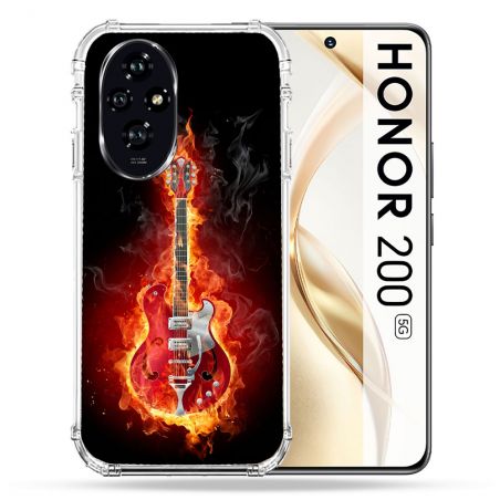 Coque Renforcée Pour Honor 200 5G Musique Guitare Electrique