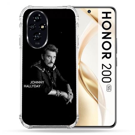 Coque Renforcée Pour Honor 200 5G Musique Johnny Hallyday Noir