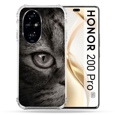 Coque Renforcée Pour Honor 200 Pro 5G Animal Chat Gris