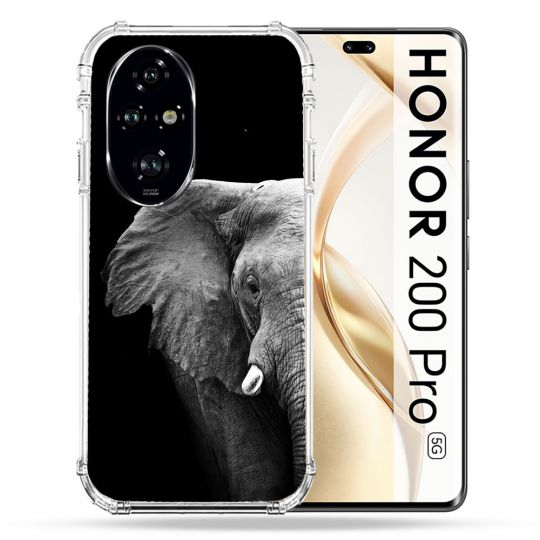 Coque Renforcée Pour Honor 200 Pro 5G Animal Elephant Noir