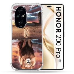 Coque Renforcée Pour Honor 200 Pro 5G Animal Lion Reflet