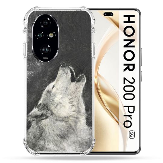 Coque Renforcée Pour Honor 200 Pro 5G Animal Loup Hurlement