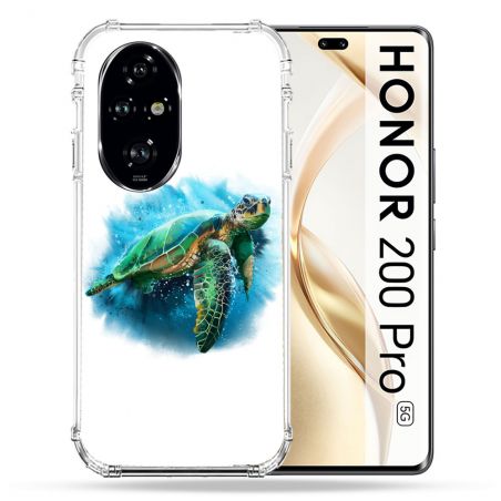Coque Renforcée Pour Honor 200 Pro 5G Animal Tortue Blanche multicolore