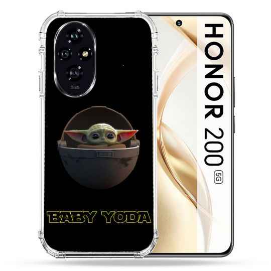 Coque Renforcée Pour Honor 200 5G Star Wars - Yoda bebe noir