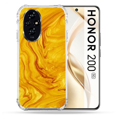 Coque Renforcée Pour Honor 200 5G Texture Marbre Jaune
