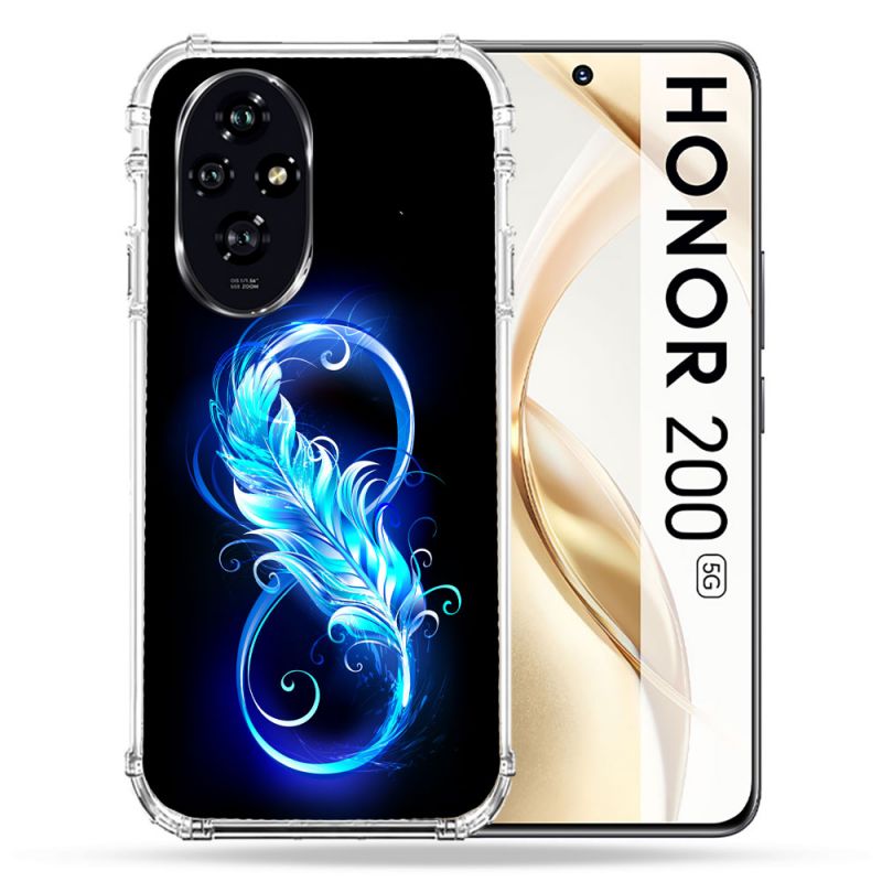 Coque Renforcée Pour Honor 200 5G Texture Plume Infini Bleu