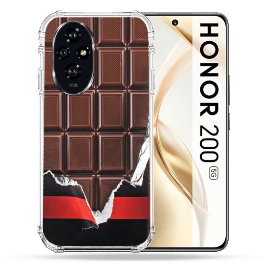 Coque Renforcée Pour Honor 200 5G Texture Trompe Oeil Chocolat