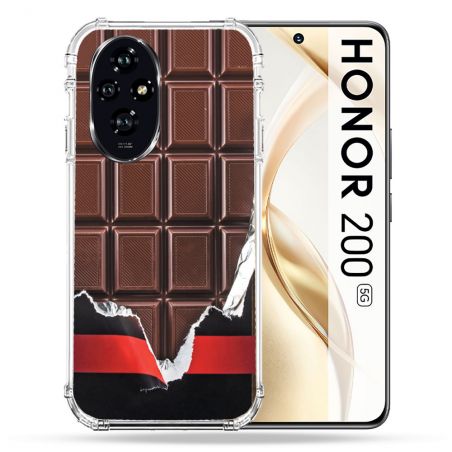 Coque Renforcée Pour Honor 200 5G Texture Trompe Oeil Chocolat
