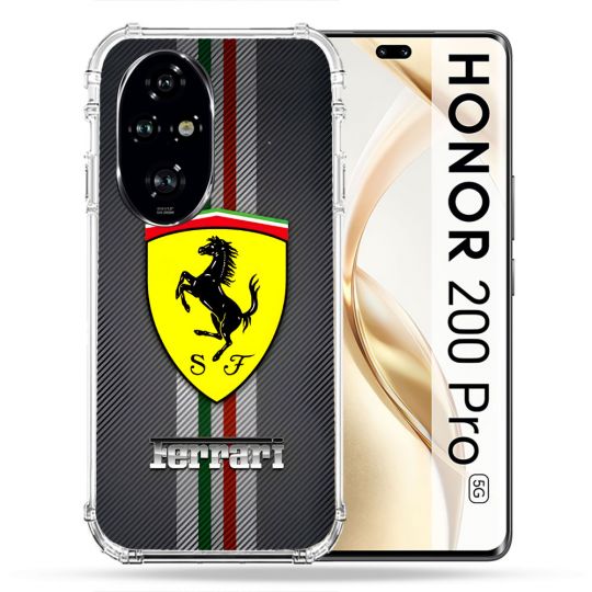 Coque Renforcée Pour Honor 200 Pro 5G Ferrari Carbone