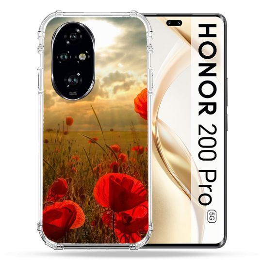 Coque Renforcée Pour Honor 200 Pro 5G Fleur Coquelicot