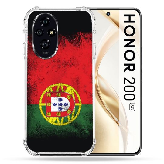 Coque Renforcée Pour Honor 200 5G Voyage Portugal Drapeau