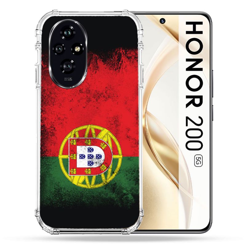 Coque Renforcée Pour Honor 200 5G Voyage Portugal Drapeau