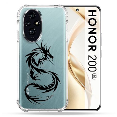 Coque Transparente Pour Honor 200 5G Dragon Noir