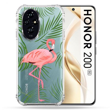 Coque Transparente Pour Honor 200 5G Flamant Rose