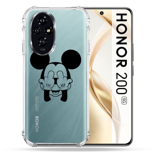 Coque Transparente Pour Honor 200 5G Mickey doigt