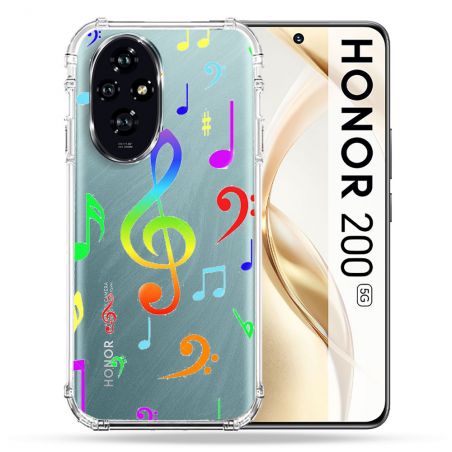 Coque Transparente Pour Honor 200 5G Note Musique Colore