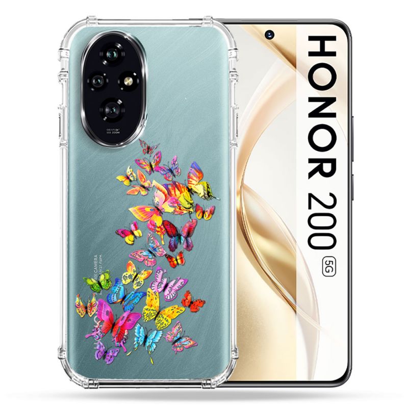 Coque Transparente Pour Honor 200 5G Papillon Multicolore