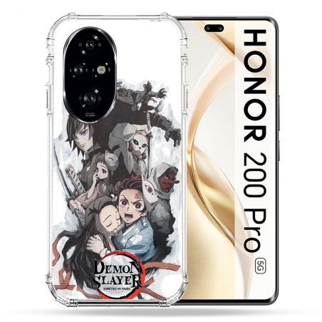 Coque Renforcée Pour Honor 200 Pro 5G Manga Demon Slayer Blanc