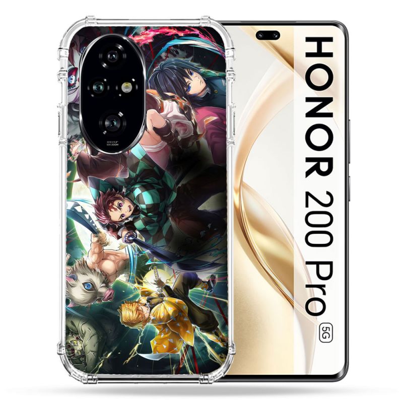 Coque Renforcée Pour Honor 200 Pro 5G Manga Demon Slayer Groupe