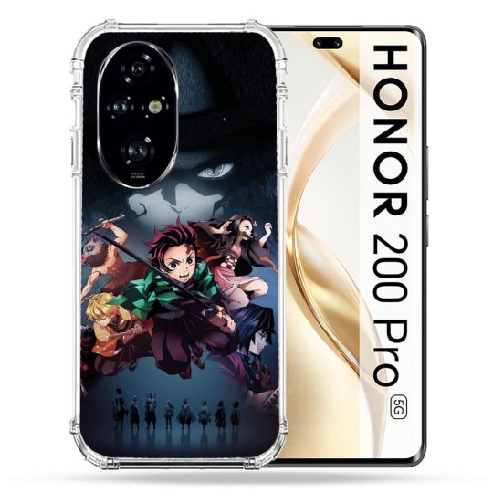 Coque Renforcée Pour Honor 200 Pro 5G Manga Demon Slayer Noir