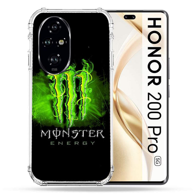 Coque Renforcée Pour Honor 200 Pro 5G Monster Energy Vert