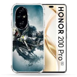 Coque Renforcée Pour Honor 200 Pro 5G Moto Cross Ombre