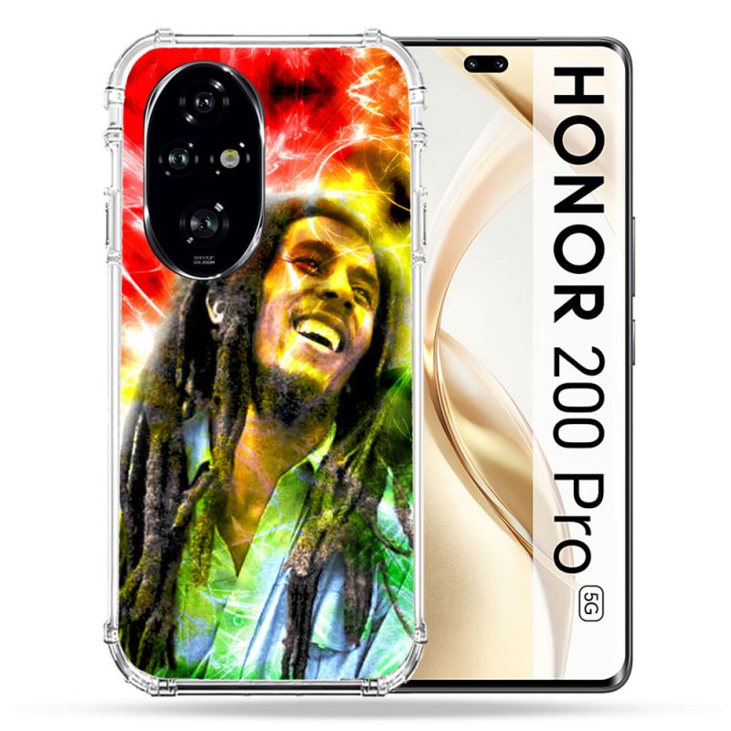 Coque Renforcée Pour Honor 200 Pro 5G Musique Bob Marley Color