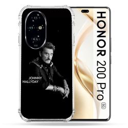 Coque Renforcée Pour Honor 200 Pro 5G Musique Johnny Hallyday Noir