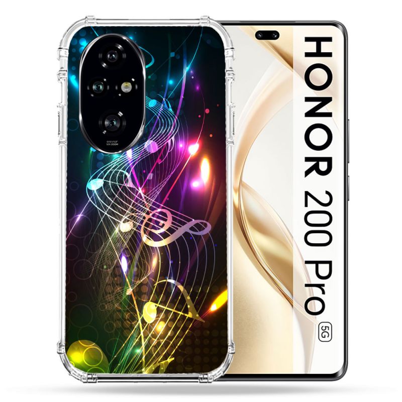 Coque Renforcée Pour Honor 200 Pro 5G Musique Partition Multicolore