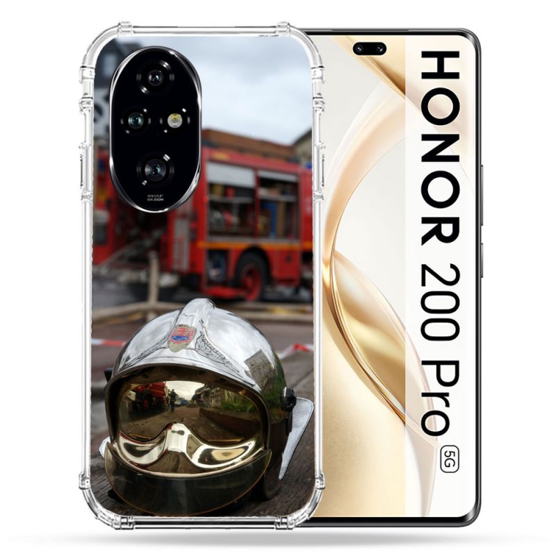 Coque Renforcée Pour Honor 200 Pro 5G Pompier Casque Camion