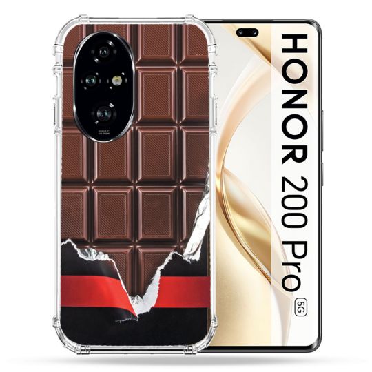 Coque Renforcée Pour Honor 200 Pro 5G Texture Trompe Oeil Chocolat