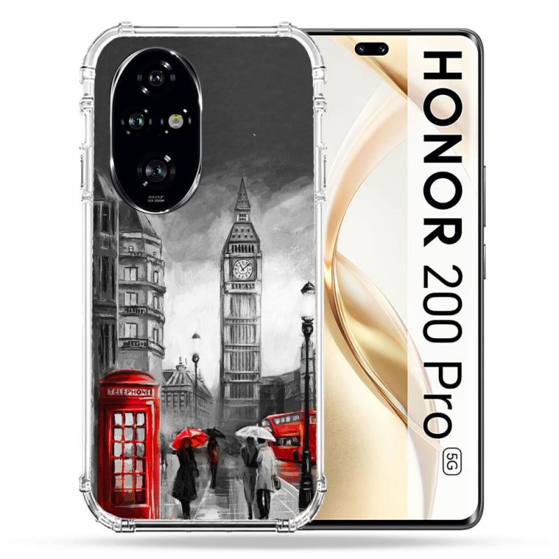 Coque Renforcée Pour Honor 200 Pro 5G Voyage Angleterre Londres Vintage