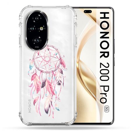 Coque Transparente Pour Honor 200 Pro 5G Attrape Reve Rose