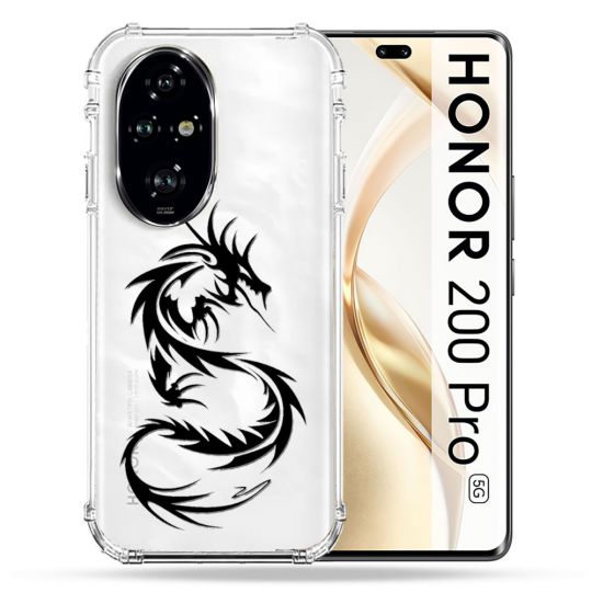 Coque Transparente Pour Honor 200 Pro 5G Dragon Noir