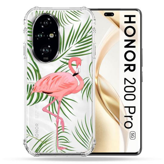 Coque Transparente Pour Honor 200 Pro 5G Flamant Rose