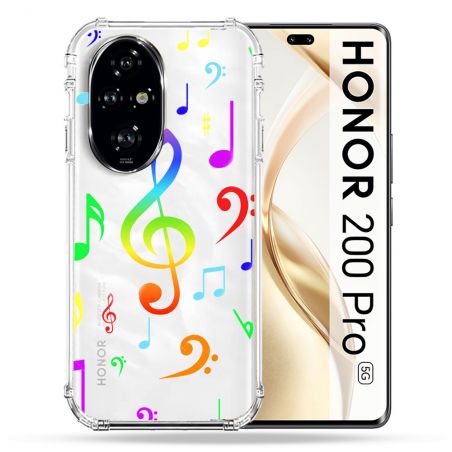 Coque Transparente Pour Honor 200 Pro 5G Note Musique Colore