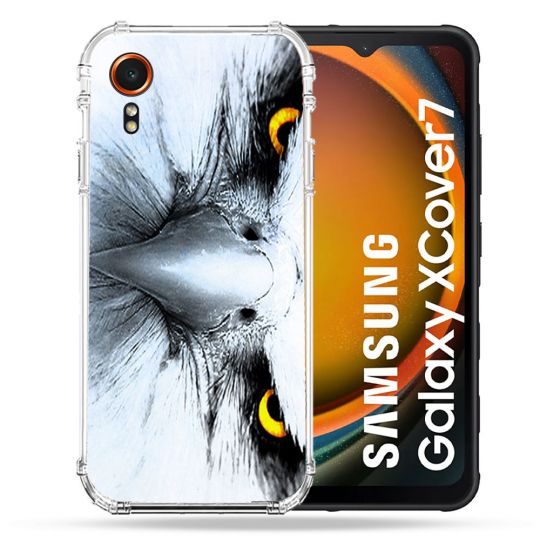 Coque Renforcée Pour Samsung Galaxy Xcover 7 Animal Aigle Royal Blanc