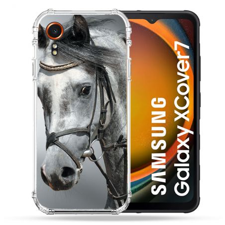 Coque Renforcée Pour Samsung Galaxy Xcover 7 Animal Cheval Blanc