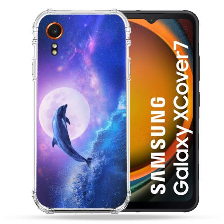 Coque Renforcée Pour Samsung Galaxy Xcover 7 Animal Dauphin Vague