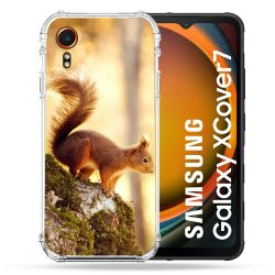 Coque Renforcée Pour Samsung Galaxy Xcover 7 Animal Ecureuil Bois