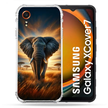 Coque Renforcée Pour Samsung Galaxy Xcover 7 Animal Elephant Savane