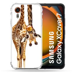 Coque Renforcée Pour Samsung Galaxy Xcover 7 Animal Girafe Blanche